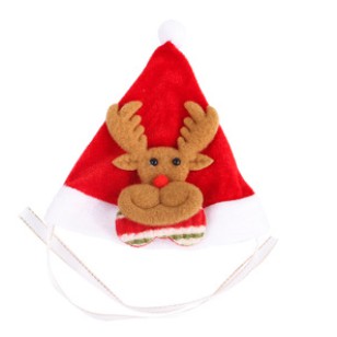 UOE-Christmas pet hat santa claus puppy cat costume hat red cute reindeer hat