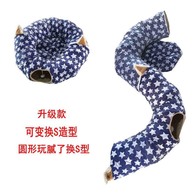 Cross-border goods cat toys foldable cat tunnel cat channel rolls Dragon cat Lot Cat Puzzle pet toys