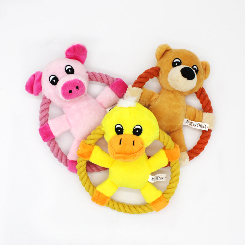 Pet toys pink pig fresh yellow duck yellow bear pet frisbee throw toy manufacturers shipped