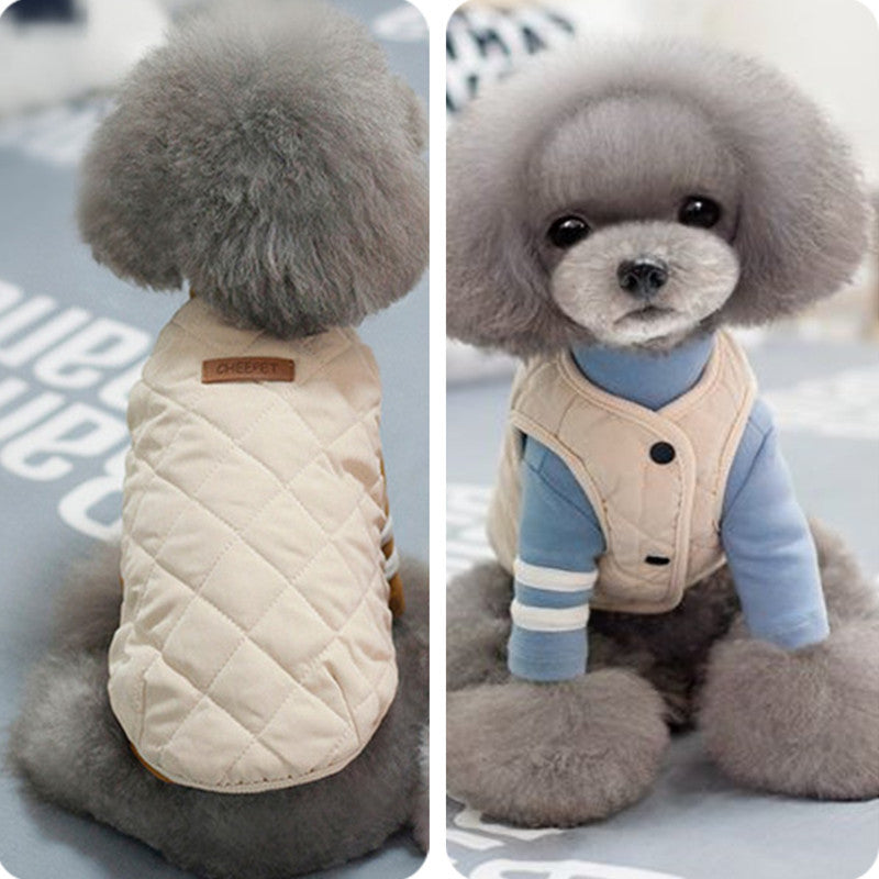 1 batch of foreign trade Amazon vest pet clothes puppy dog cotton coat thick teddy bichon bomei autumn and winter clothes