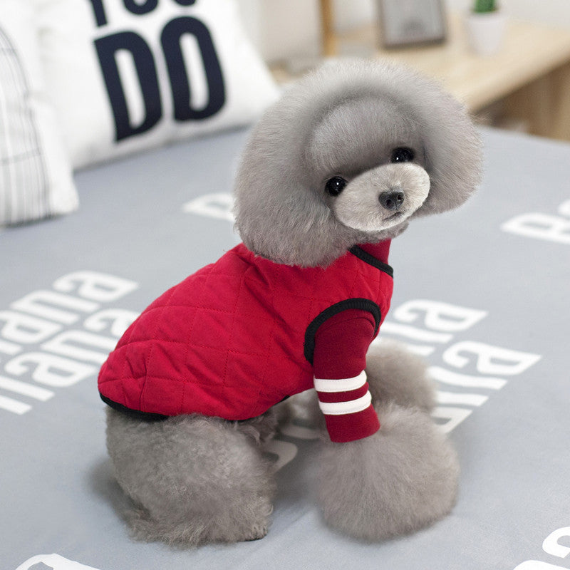 1 batch of foreign trade Amazon vest pet clothes puppy dog cotton coat thick teddy bichon bomei autumn and winter clothes