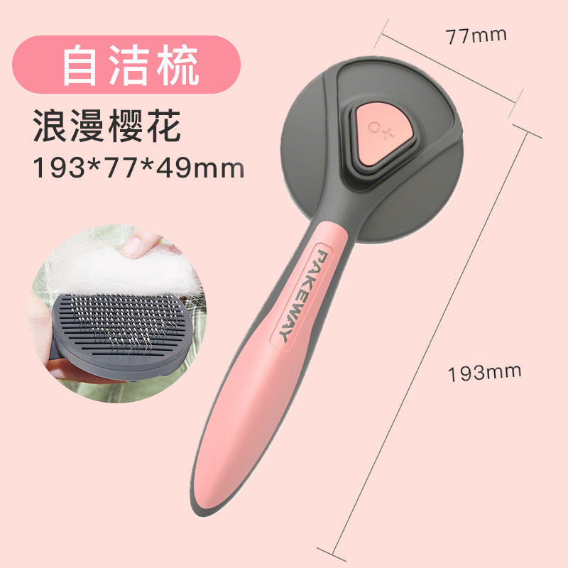 Pet hair removal comb self-cleaning cat comb dog needle comb cat hair removal comb cat hair removal cleaner to remove floating hair brush