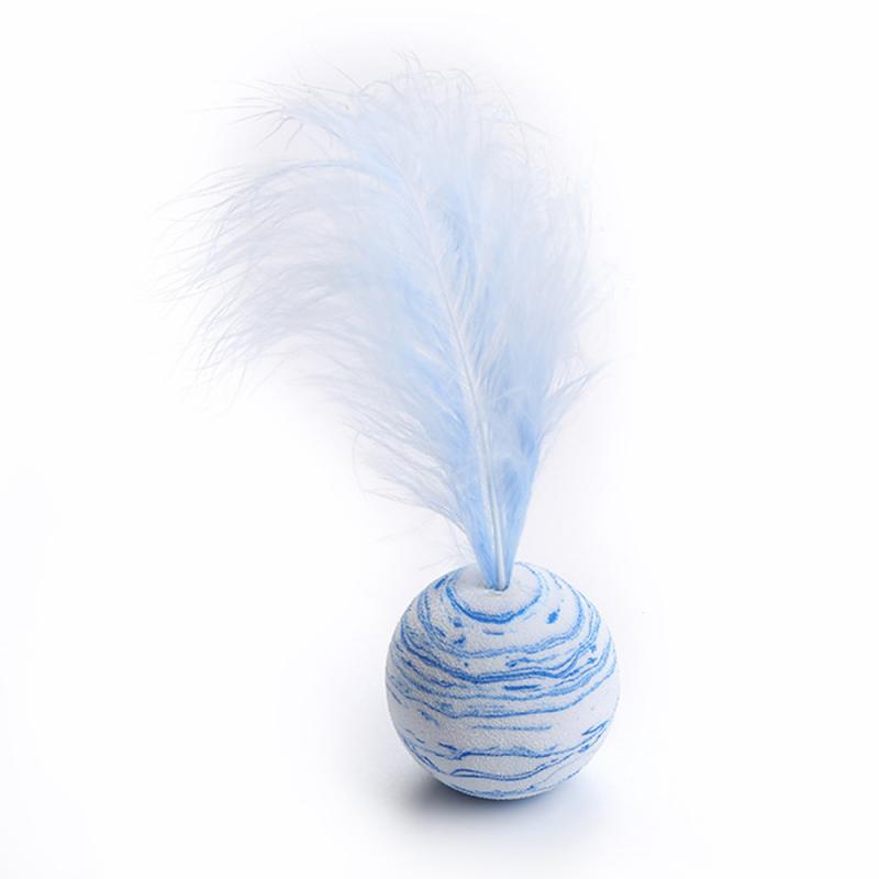 Cat toy Ball Feather Funny Cat Toy Star Ball Plus Feather Foam Ball Throwing Toys Interactive Plush Toys Pet Supplies katten toy