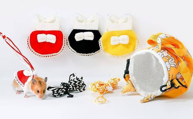 Hamster Clothes Dress Cute Hat Hand Holding Rope Takeaway Bag Small Warm Mini Rabbit Guinea Pig Pet Pet Supplies & Pet Dog products Pet fashion products