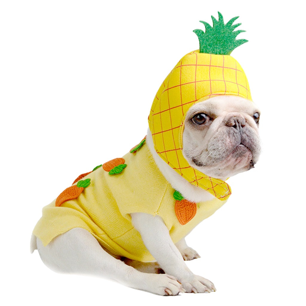 gooditem Pet Cap Cartoon Fruit Photography Prop Soft Texture Cute Pet Cats Puppy Pineapple Shape Hat for Theme Party