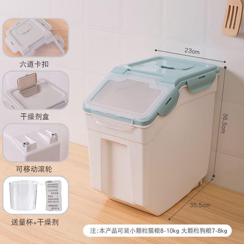 DAXINSI Pet Food Storage Container Airtight Food Container Pet Food Container Plastic Dry Food Container Dog Cat Food Storage Sealed Rice Bucket Box