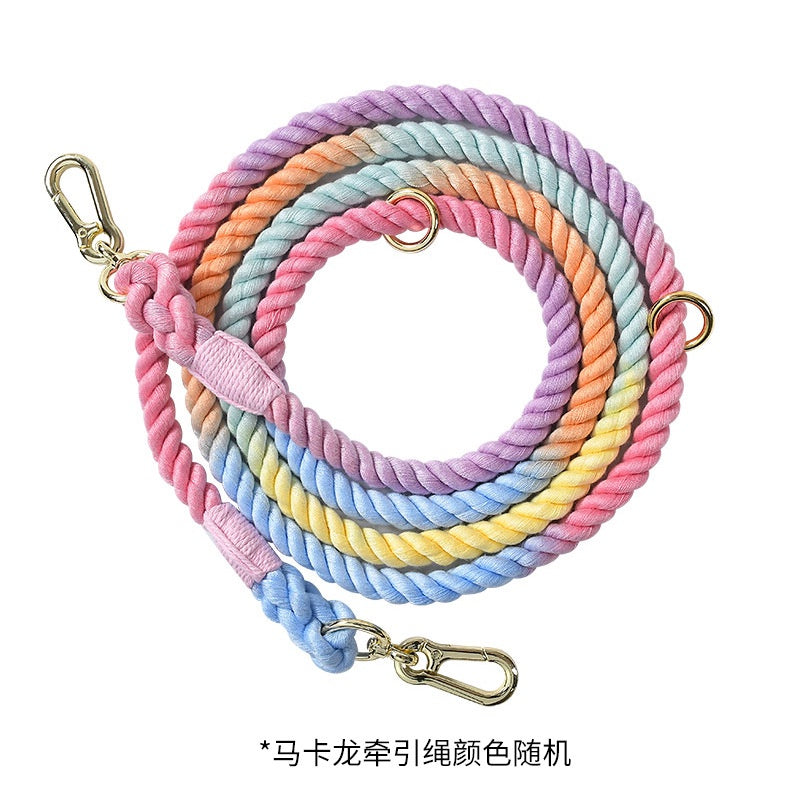 Dog leash double leash dog walking leash multifunctional double buckle pets running leash outdoor products