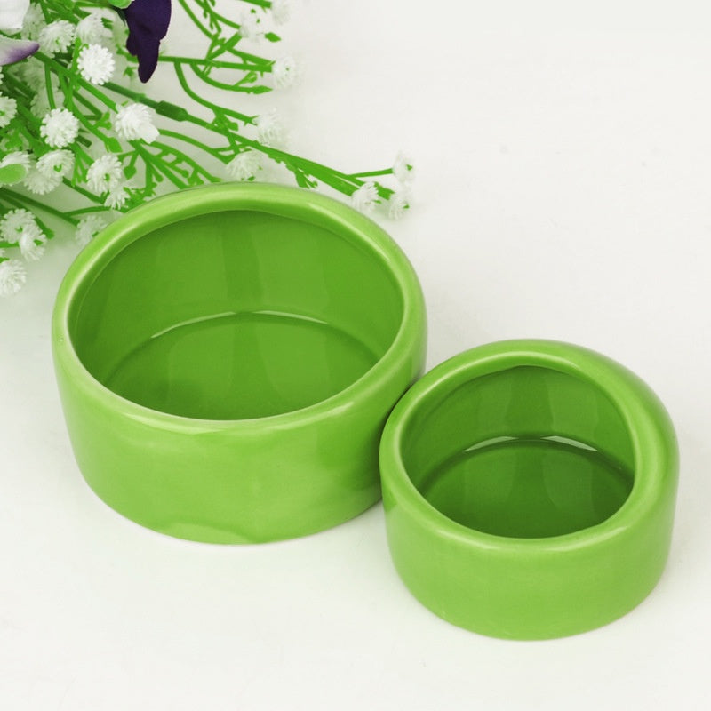 Hamster Bowl Semi Dome Ceramic Bowl Small Pet Anti Overturning Anti Gnawing Thickened Ceramic Bowl Hamster Bowl