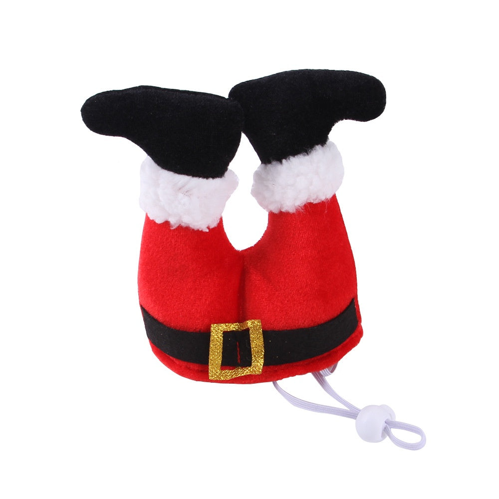 【Ready stock】Pet Christmas clown hat Dog cat Christmas ornaments pet headdress supplies