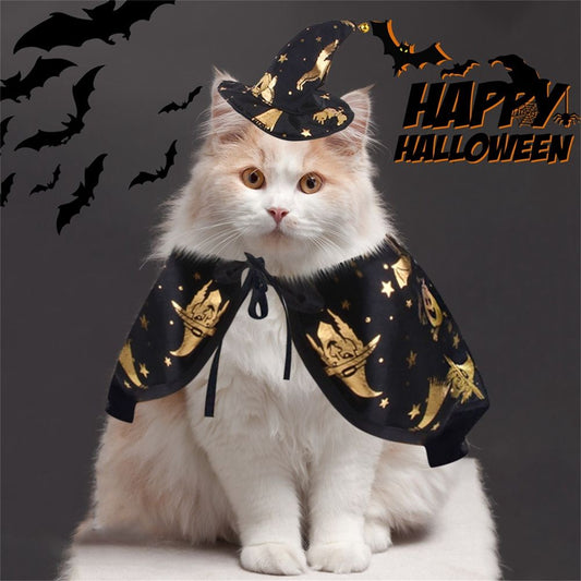 ALLGOODS Funny Pet Halloween Costume Halloween Cosplay Puppy Collar Halloween Apparels Cloak For Cat Dog Halloween Party Pet Accessories Party Dressing Dog Halloween Set