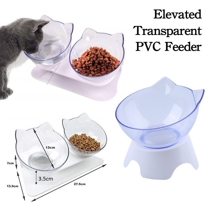 ⭐ ELEVATED FEEDER ⭐ Elevated Double Ceramic Bowl Pet Feeder Wooden Cat Dog Kitten Puppy Pet food water feeder bowl