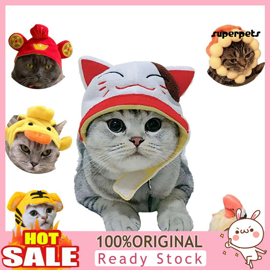 Pet_Cute Pet Dogs Teddy Cat Cotton Plush Hat Puppy Dress Up Headgear Head Decoration