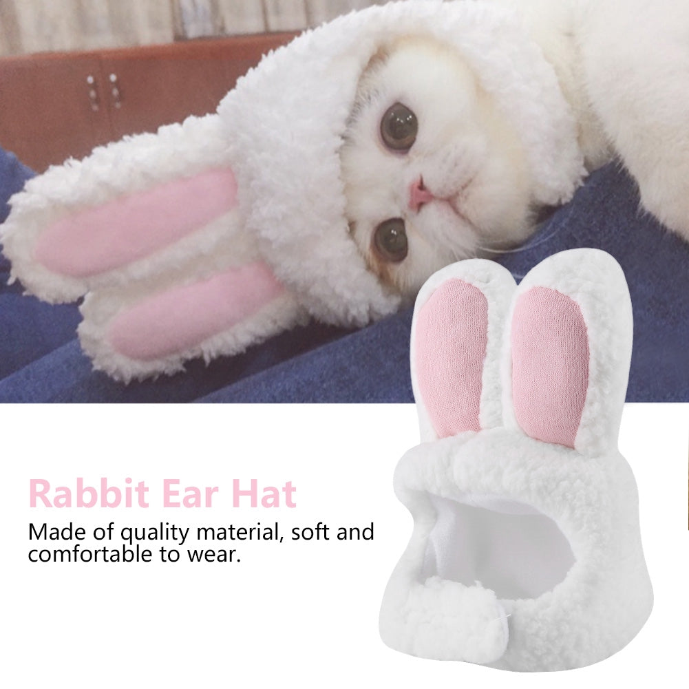 Pet Costume Rabbit Ear Headgear Warmly Hat Xmas Kitten Hamster Puppy Fashionable