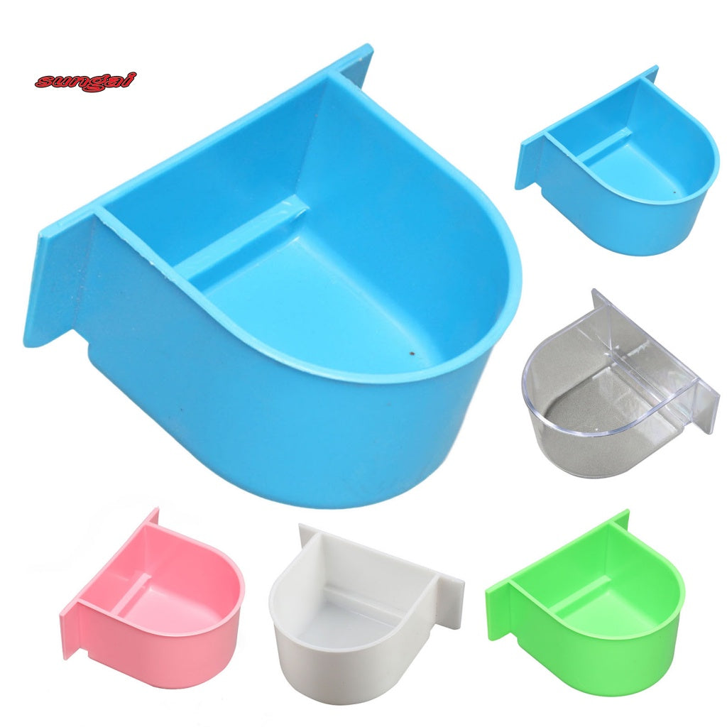 SUN_ 2Pcs Food Container Feeding Cup Cage Food Water Bowl Bird Feeder Professional