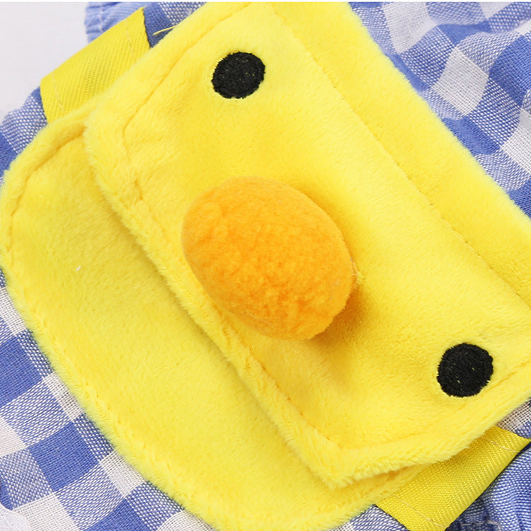 Cute Cartoon Pet Clothes Little Yellow Duck Style Dog Cat T-shirt With Hat