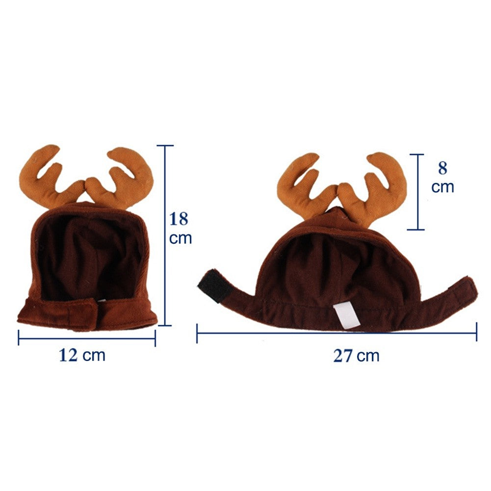 Pet Dog Christmas Hat Reindeer Elk Antlers Cap Xmas Costume