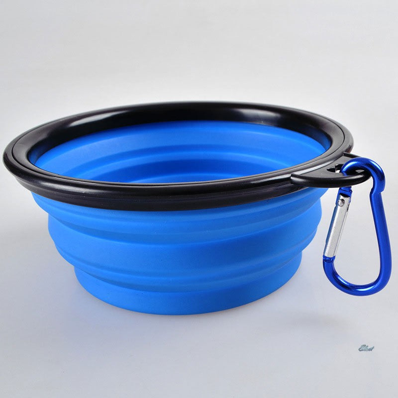 [SY] New Foldable Silicone Dog Bowl Outdoor Travel Portable Collapsible Puppy Fe