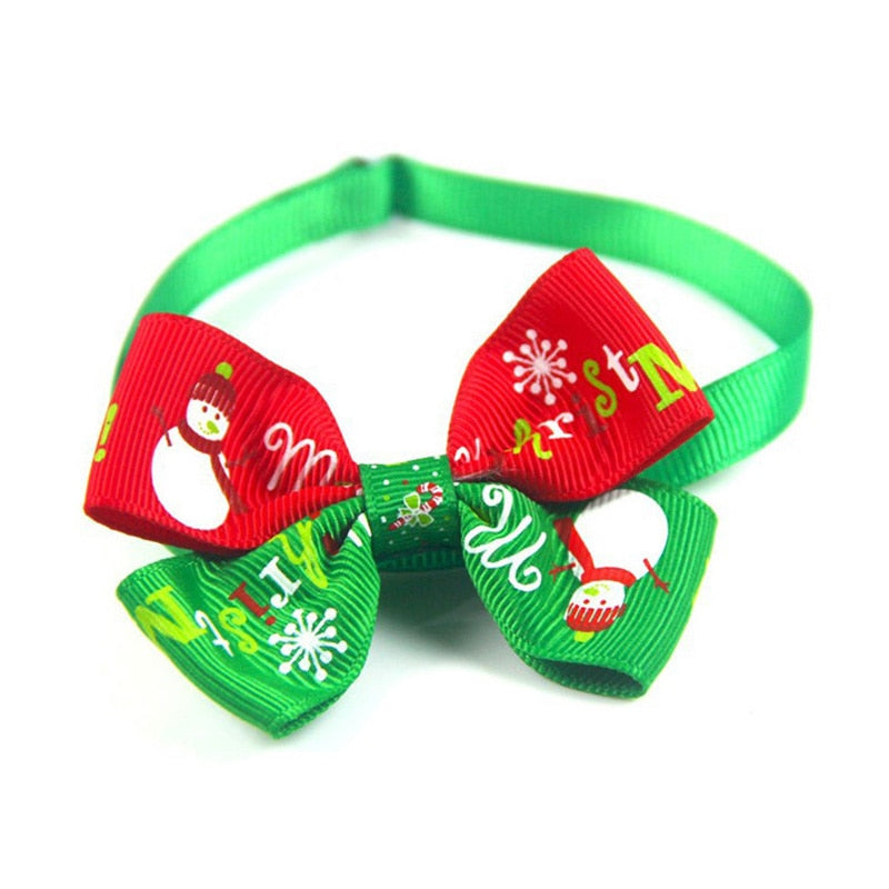 Christmas Pet Bow Collar