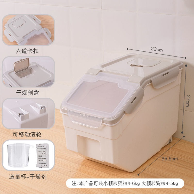 DAXINSI Pet Food Storage Container Airtight Food Container Pet Food Container Plastic Dry Food Container Dog Cat Food Storage Sealed Rice Bucket Box