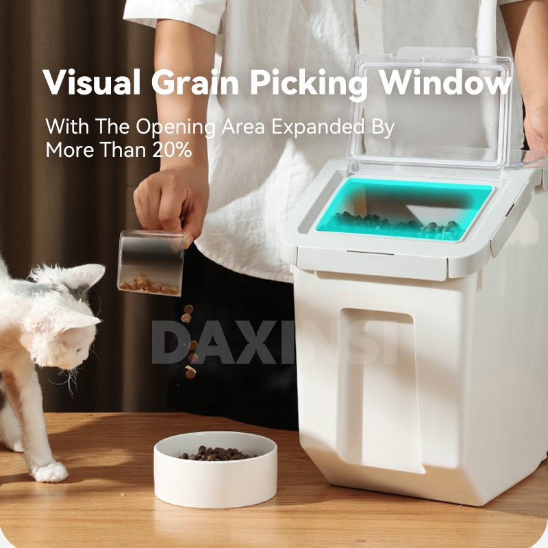 DAXINSI Pet Food Storage Container Airtight Food Container Pet Food Container Plastic Dry Food Container Dog Cat Food Storage Sealed Rice Bucket Box