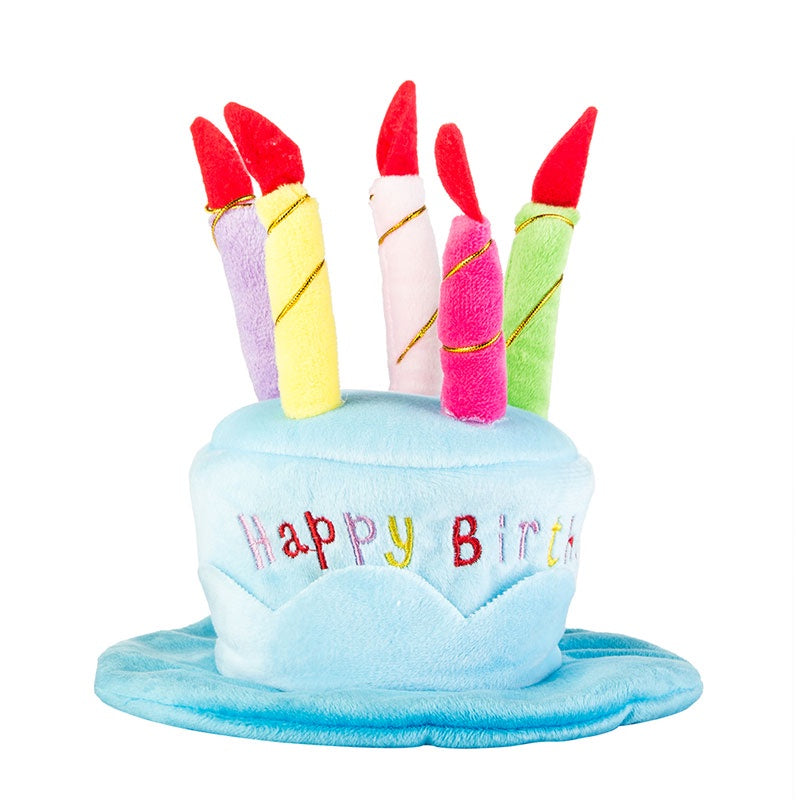 Cute Dog Cat Birthday Cake Hat Pet Cap Pet Hat with 5 Color Candles Design Party Accessory