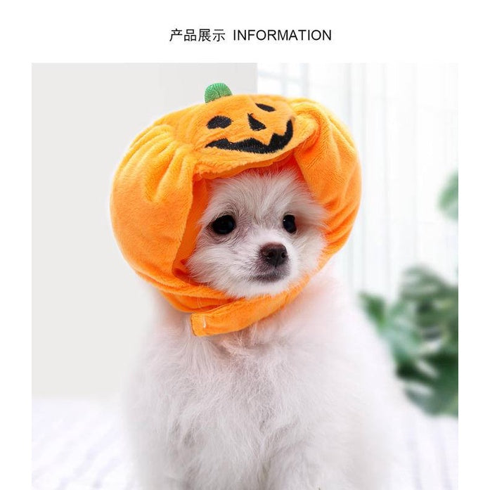 Pets Halloween Pumpkin Hat Dog And Cat Pet Halloween Costume Hat Supplies Pet Cat Dog Pumpkin Hat Halloween Ghost Festival Decorative Headdress Supplies Small Medium Large Dog Teddy/French Bulldog