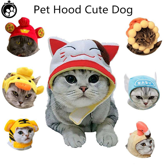 Pet Hood Cute Dog Sun Flower Lucky Headgear Wig Cat Hood Hat Pet fashion Pet supplies Soft comfortable