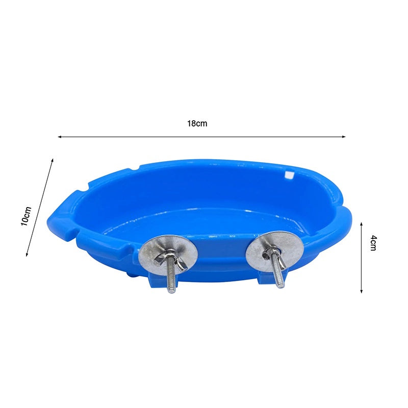 Hanging Bird Bath Tub Bird Parrot Bath Box Feeder Basin Pet Water Supplies