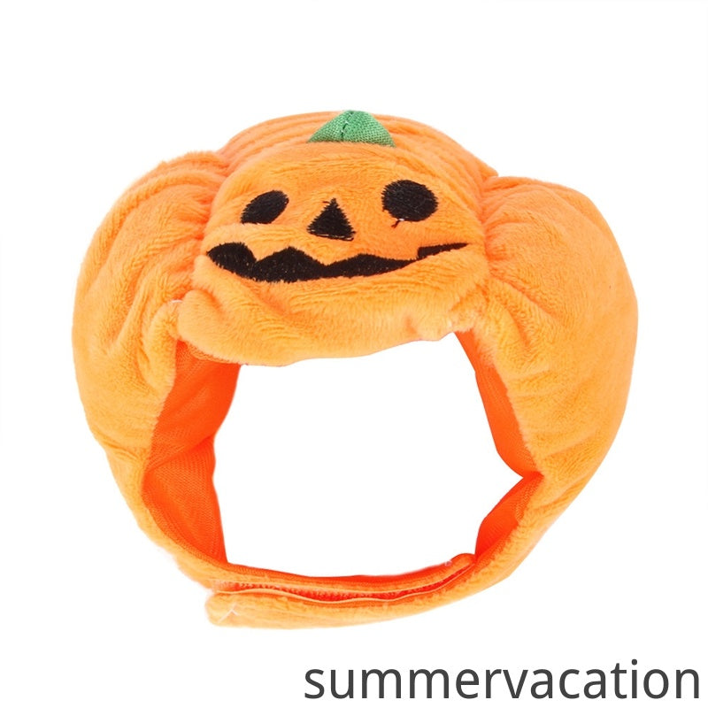 Holloween Pumpkin Costume Pet Cap Soft and Cute Cat Headgear Cat Headdress Dog Disguise Cute Funny Pet Hat