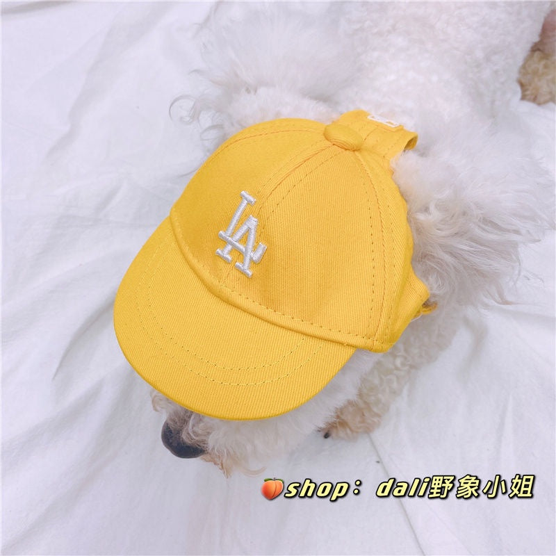 DailyPet Love Pet Shop|Korea Korea NY Cat Dog Small Hat ins Style English Embroidered Cap Baseball Teddy Bichon LA Cute Earless Puppy