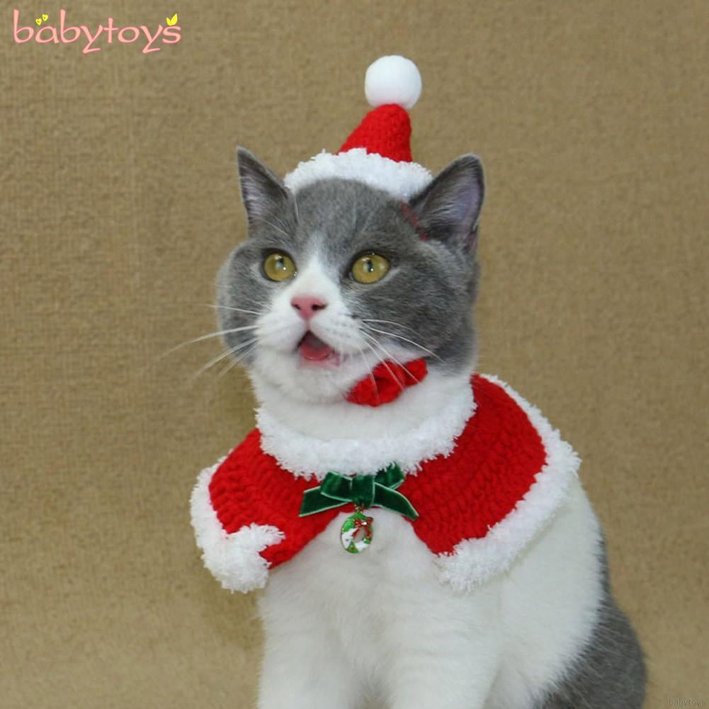 Pet Cat Dog Christmas New Year Costume Chinese Style Tang Dynasty Bib Shawl + Hat