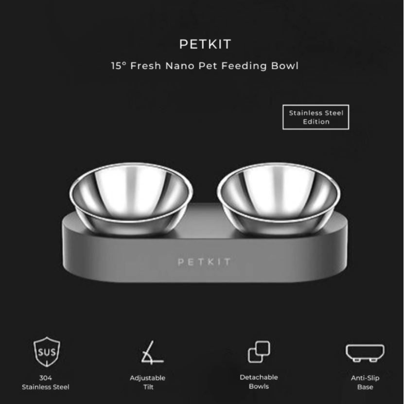 PETKIT Fresh Nano 15° Adjustable Pet Bowl (Double Bowl Stainless Steel / Single Bowl Plastic / Double Bowl Plastic)