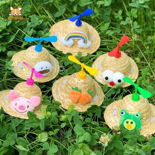 Cat Dog Decoration Pet Photography Props Cute Bamboo Dragonfly Hat