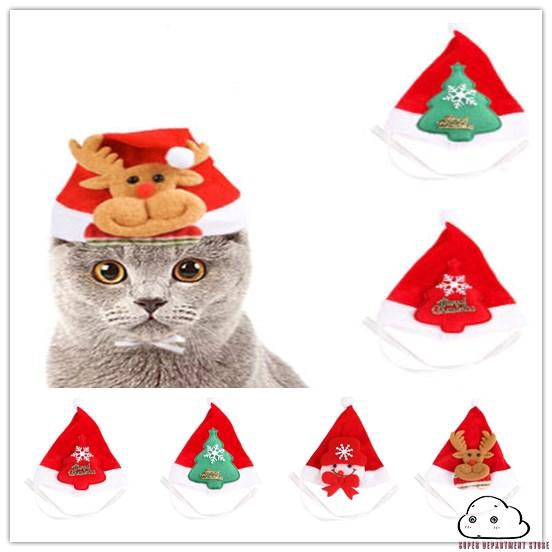 UOE-Christmas pet hat santa claus puppy cat costume hat red cute reindeer hat