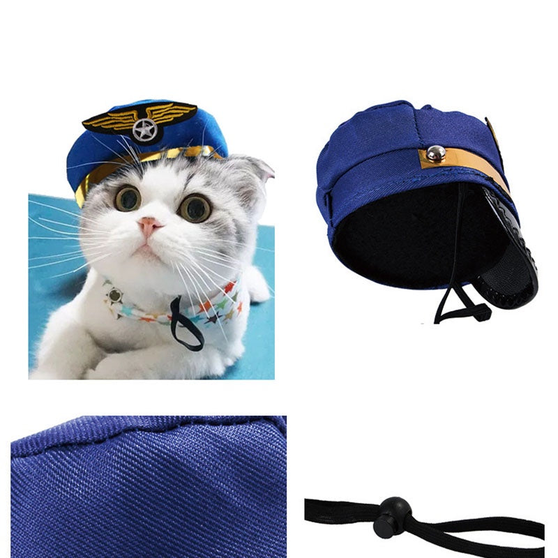 Pet Spring and Summer Cartoon Pirate Style Headwear Halloween Funny Photo Hat Props Four Seasons Universal Dress Up Hat