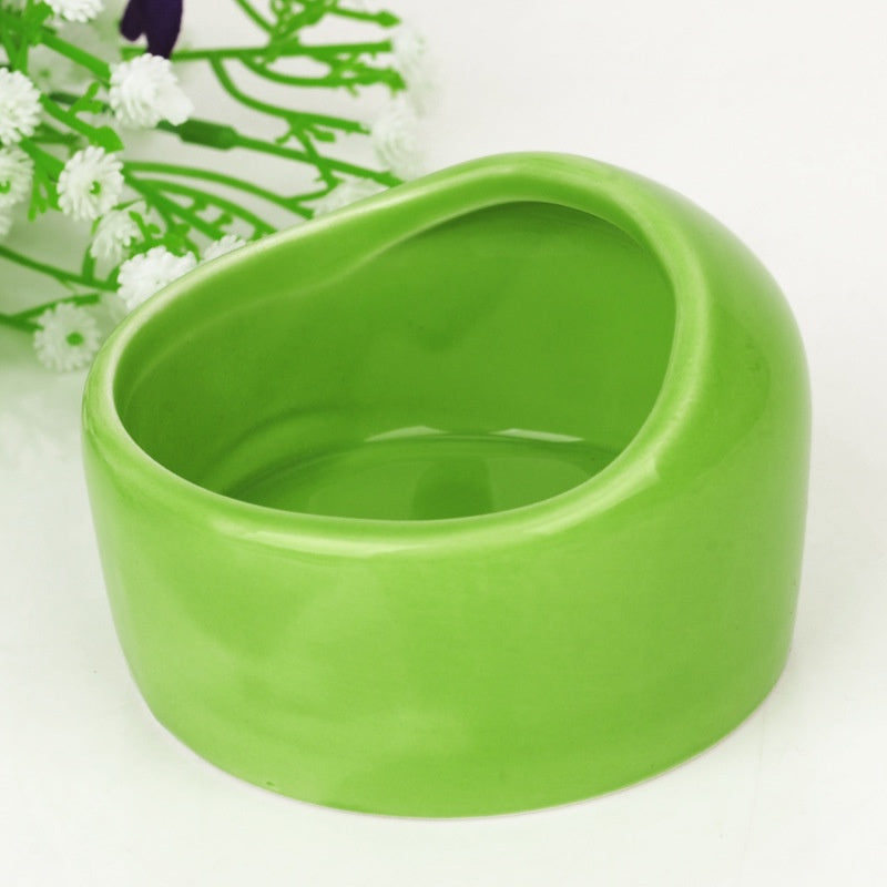 Hamster Bowl Semi Dome Ceramic Bowl Small Pet Anti Overturning Anti Gnawing Thickened Ceramic Bowl Hamster Bowl