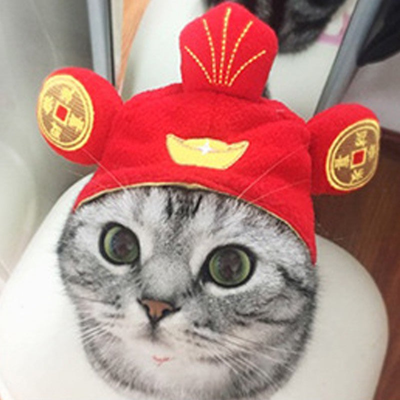 Cute Pet Hat Lucky Cute Dog Teddy Pet Garfield Dress Up Wig Cat Headgear Hat