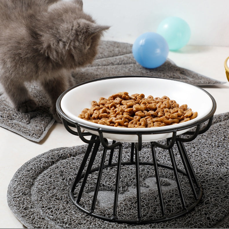 EmmAmy Pet feeding ceramic bowl cat bowl with shelf