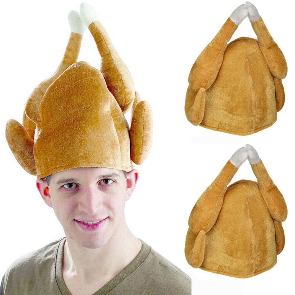 BACK2LIFE Creative Turkey Hat Roasted Caps Festival Costume Party Adults Funny Soft Thanksgiving Day/Multicolor