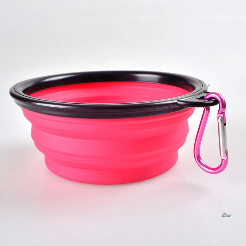 [SY] New Foldable Silicone Dog Bowl Outdoor Travel Portable Collapsible Puppy Fe