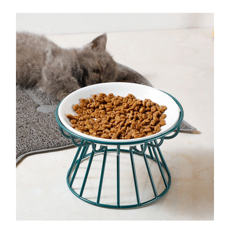 EmmAmy Pet feeding ceramic bowl cat bowl with shelf