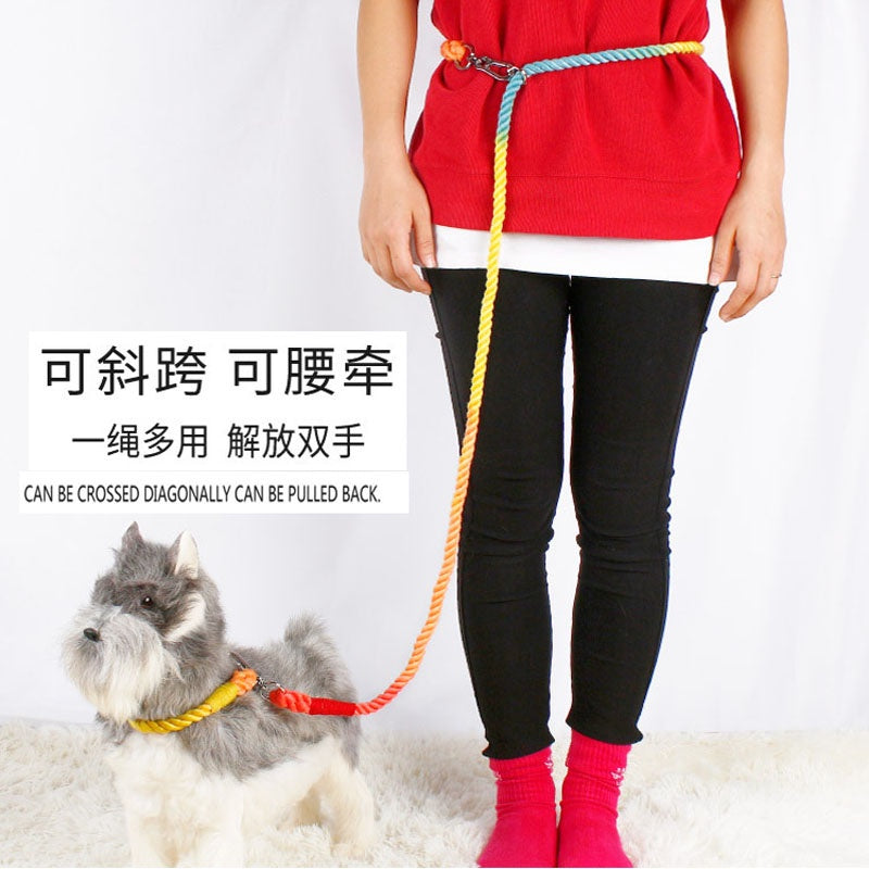 Dog leash double leash dog walking leash multifunctional double buckle pets running leash outdoor products