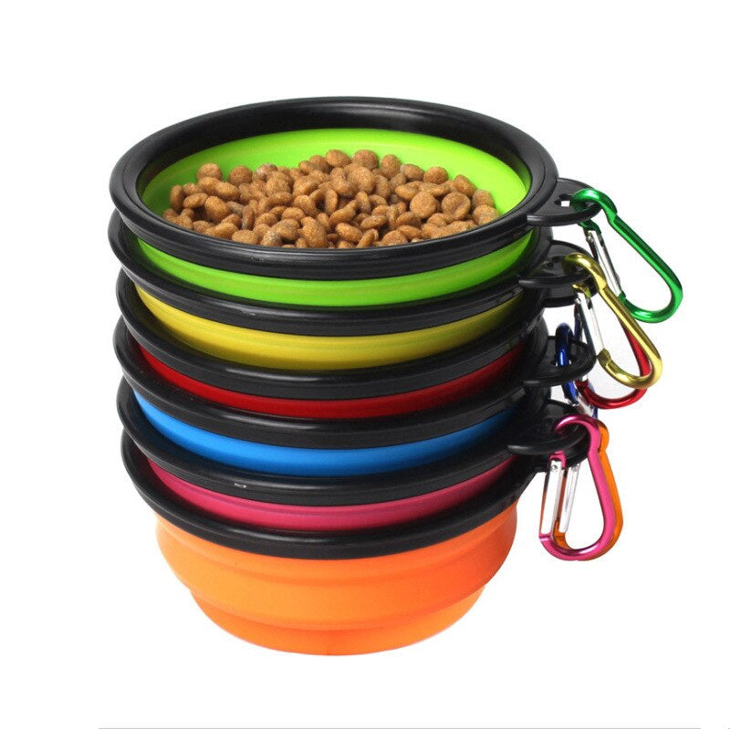 300ML Collapsible foldable silicone dog bowl outdoor travel portable puppy doogie food container feeder dish cat