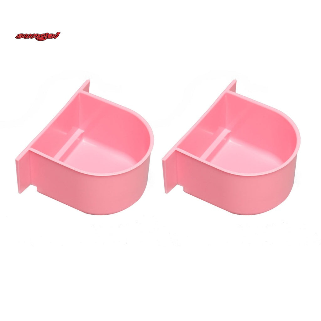 SUN_ 2Pcs Food Container Feeding Cup Cage Food Water Bowl Bird Feeder Professional