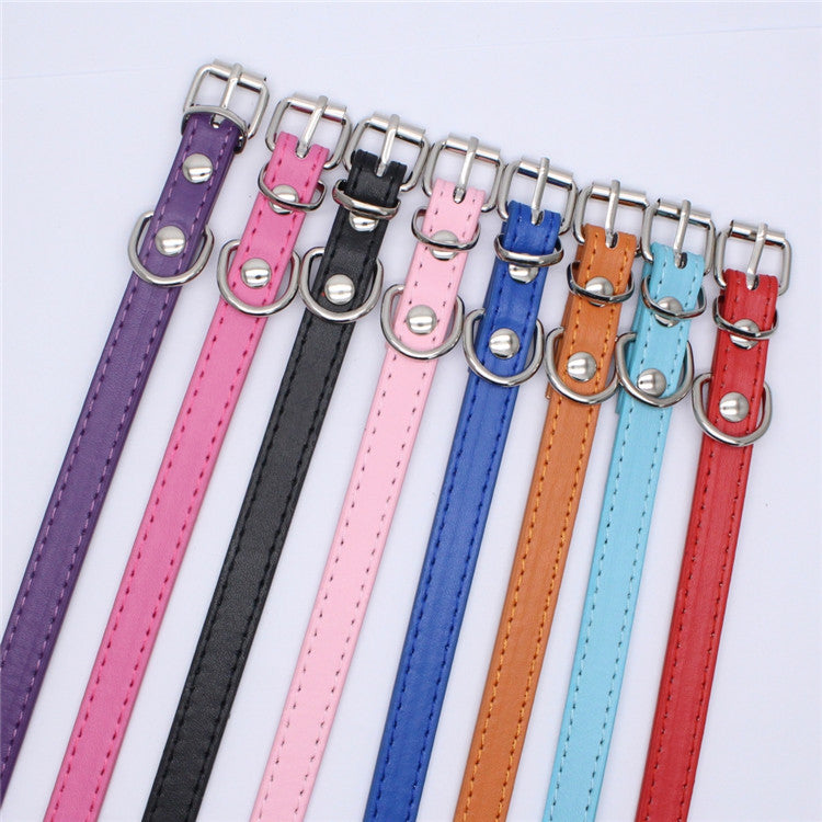 Special hot sale pet supplies small light board cat and dog pet collar dog chain monochrome single code 10 pieces / package wholesale