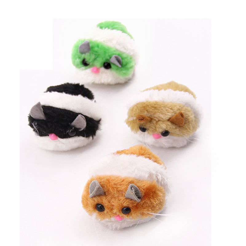 Funny cat toys vibrate blind mouse realistic cute mouse cat love plush small toys interactive pet toys