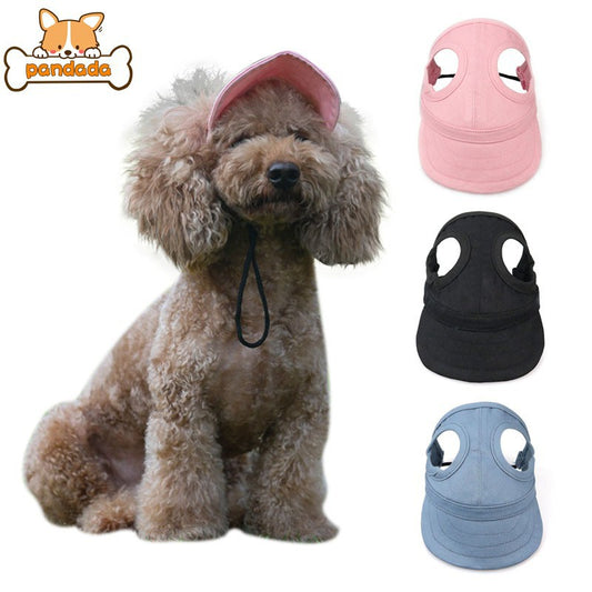 Pet Outdoor Hat Solid Colors Oxford Cloth Baseball Cap Designed Hole for Ears