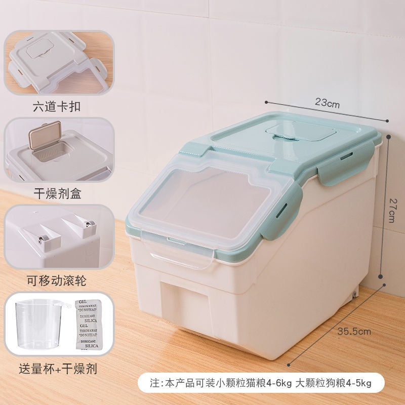 DAXINSI Pet Food Storage Container Airtight Food Container Pet Food Container Plastic Dry Food Container Dog Cat Food Storage Sealed Rice Bucket Box