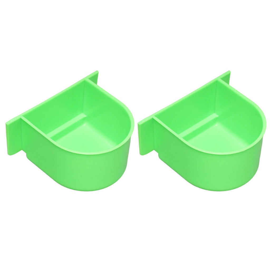 SUN_ 2Pcs Food Container Feeding Cup Cage Food Water Bowl Bird Feeder Professional