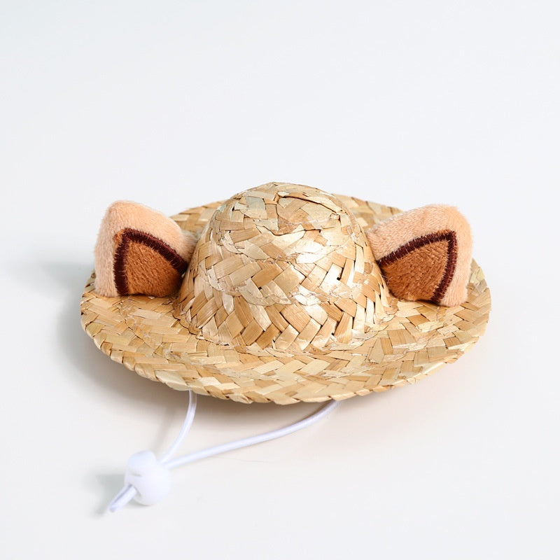 Cat Hat Pet Hat Summer Sunscreen Lovely Frog Fox Antler Ear Hat Cat Method Dog Fighting Shooting Props